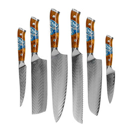 Shinrai Knives - Eclipse Series 6-Piece Damascus Knife Set