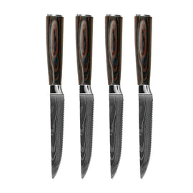 Shinrai Japon - Damas Print 4 Couteaux à steak