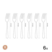 Amefa - Baguette 6 Gebaksvorkjes - Zilver Gebaksvorkjes Amefa 