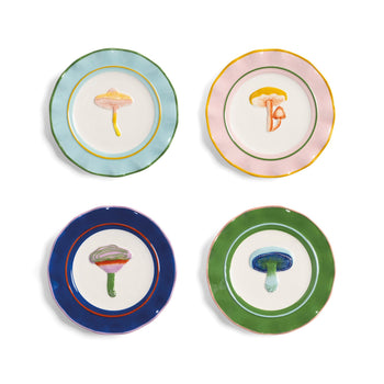 &amp;Klevering - Assiettes Champignons Magiques - Lot de 4 Assiettes &amp;Klevering