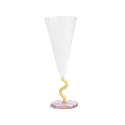 &Klevering - Flute curve karamel set van 2 Champagne glazen &Klevering 