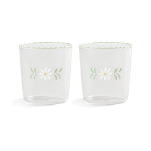 &Klevering - Glas flora wit set van 2 Drinkglazen &Klevering 