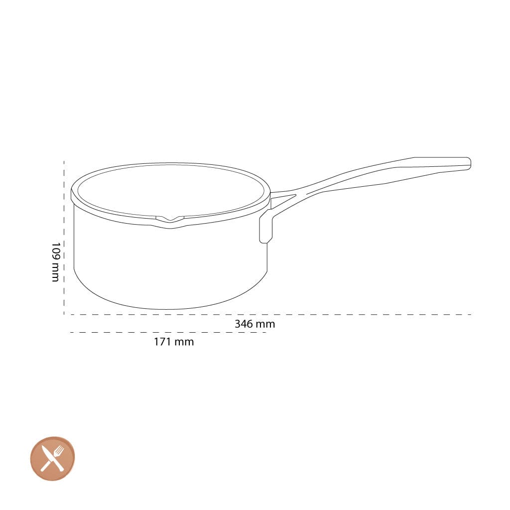 Le Creuset - Steelpan met schenktuitjes 16cm 1,6l Steelpan Le Creuset 