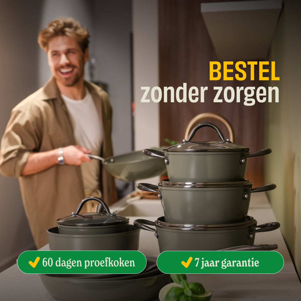 Cook & Pan Dark Olive Koekenpannenset 3-delig