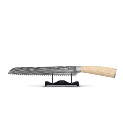 Shinrai Knives - Akari Damascus Print 6-delige Messenset + Messenblok Robur Messenset met blok Shinrai Knives 