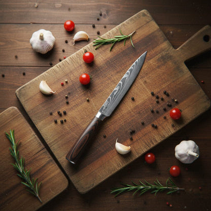 Shinrai Knives - Damascus Print 7-delige Messenset Messenset Shinrai Knives 