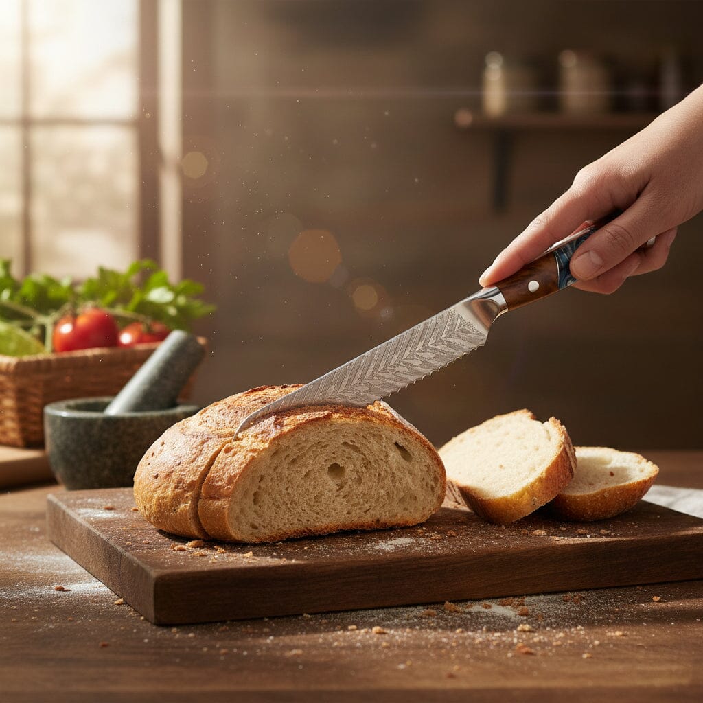 Shinrai Knives - Eclipse Series Damascus Broodmes 20 cm Broodmes Shinrai Knives 