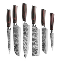 Shinrai Knives - Hammered RVS 6-delige Messenset Messenset Shinrai Knives 