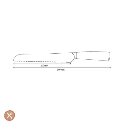 Shinrai Knives - Hammered RVS Broodmes 20 cm Broodmes Shinrai Knives 