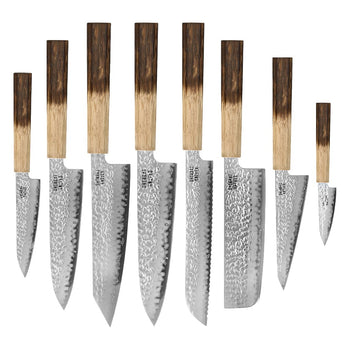 Couteaux Shinrai - Coffret de 8 couteaux Jōnetsu Damas