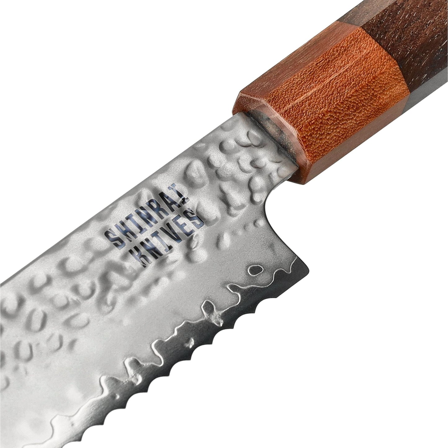 Couteaux Shinrai - Coffret exclusif Kigami en acier damassé 3 pièces - Couteau de chef + Couteau à pain + Couteau d'office