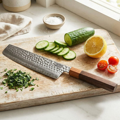 Shinrai Knives - Kigami Exclusive Damascus 3-delige set - Koksmes + Nakiri + Schilmes Messenset Shinrai Knives 