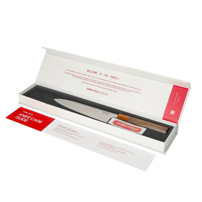 Shinrai Knives - Kigami Exclusive Damascus 3-delige set - Koksmes + Santoku + Schilmes Messenset Shinrai Knives 