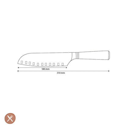 Shinrai Knives - Micarta Jewels Damascus Santoku 18 cm Santokumes Shinrai Knives 