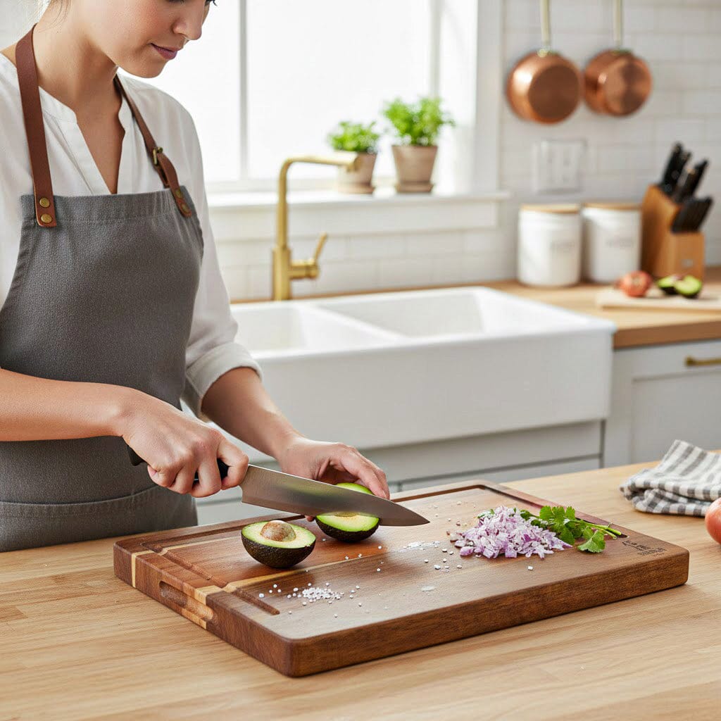 Shinrai Knives - Snijplank Acacia hout - Kopshout - 35 × 25 × 2.5 cm - Type 1 Houten snijplank Shinrai Knives 