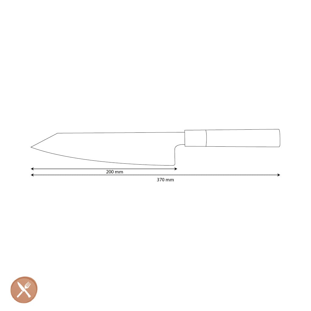Shinrai Knives - Takumi Kaza Damascus Kiritsuke 20 cm Kiritsukemes Shinrai Knives 