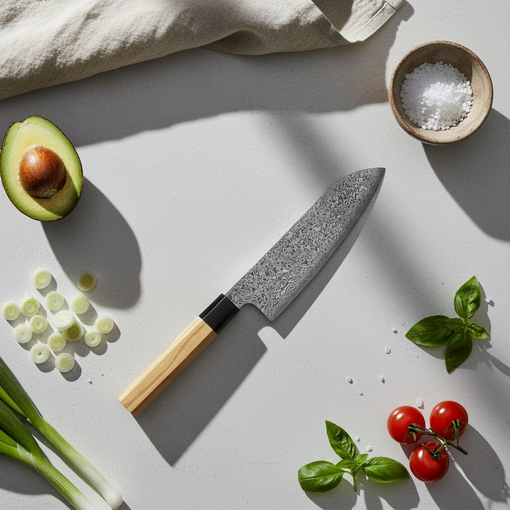 Shinrai Knives - Takumi Kaza Damascus Santokumes 18 cm Santokumes Shinrai Knives 