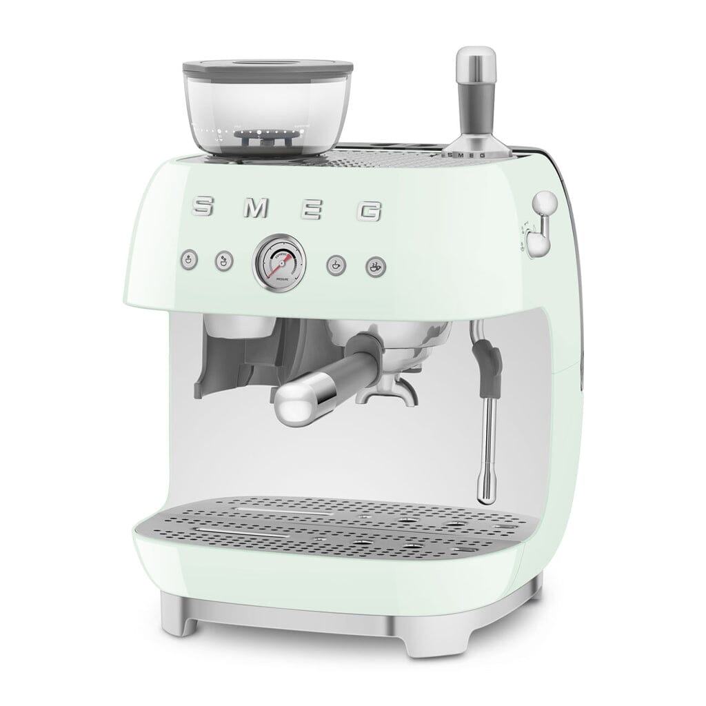 Smeg - Espressomachine | Watergroen | Jaren 50 | Handmatige espressomachine met geïntegreerde bonenmaler Handmatige Espressomachine Smeg 