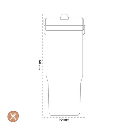 Stanley - De IceFlow™ Flip Straw Beker 0,89L Citron Thermosfles Stanley 