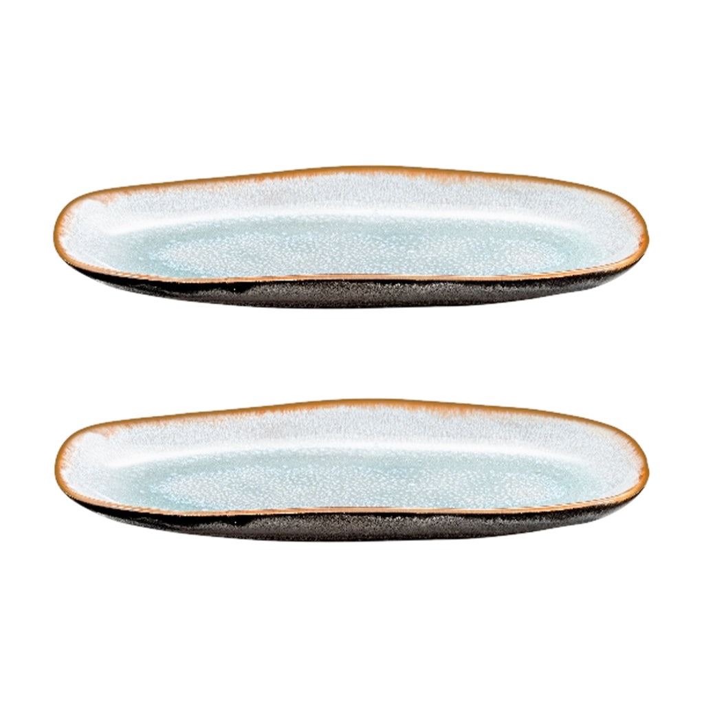 Medard de Noblat - Shadow Aqua Large Serving Bowl 35.5 x 14 cm (set of 2)