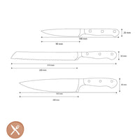 Wusthof - Classic Messenset met Broodmes 3-delig Messenset Wusthof 