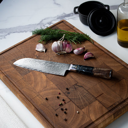 Epoxy Onyx Damascus Santoku 18 cm Shinrai Japan 