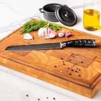 Japanse Damascus Print Epoxy Onyx - Broodmes 20 cm Keukenmessen Shinrai Japan 