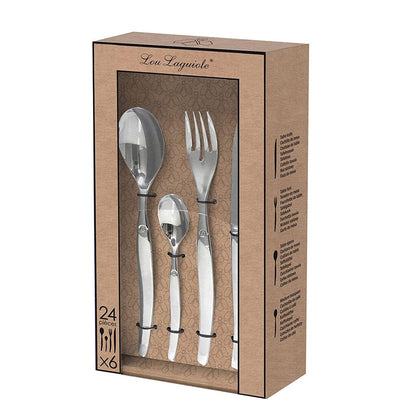 Lou Laguiole - 24-pc cutlery set in craft box - mirror Bestekset Lou Laguiole 