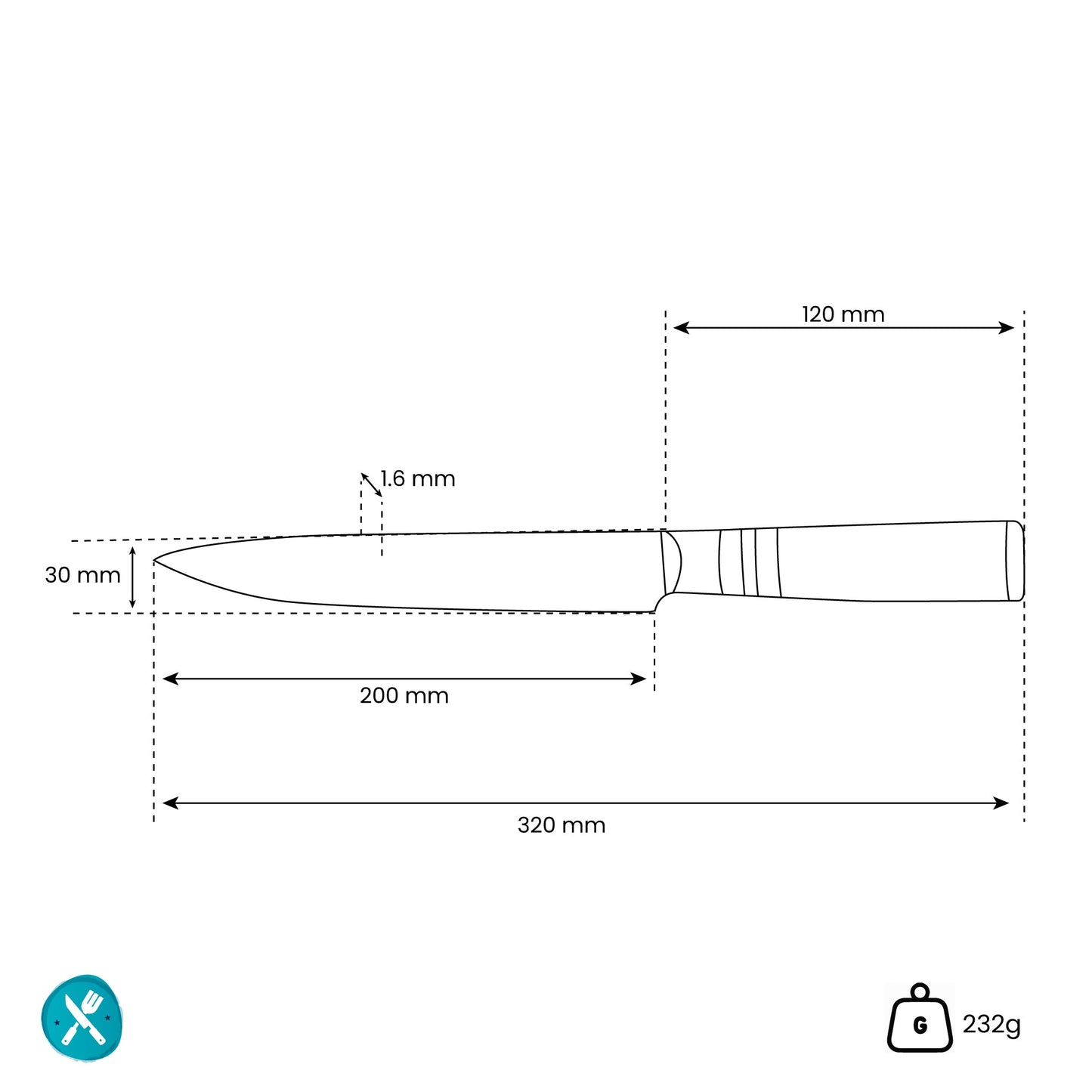 Micarta Jewels - Damascus Vleesmes 20 cm Keukenmessen Shinrai Japan 